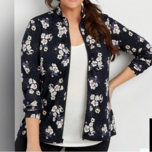 Maurices Tops - 🆕 maurices In Motion Floral Zip Up
